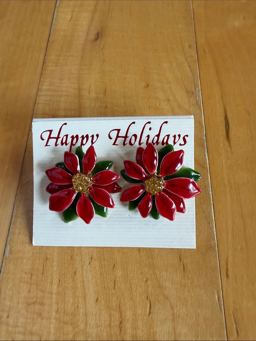Red Poinsettia Earring Set